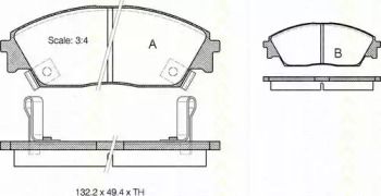 Гальмівні колодки на Хонда Сівік  Triscan 8110 40885.