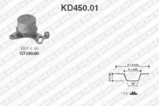 Комплект ременя ГРМ SNR KD450.01.