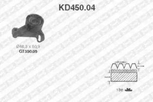 Комплект ременя ГРМ SNR KD450.04.