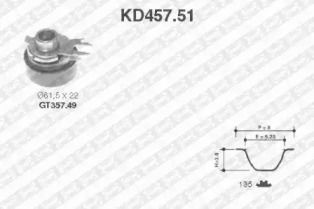 Комплект ременя ГРМ SNR KD457.51.