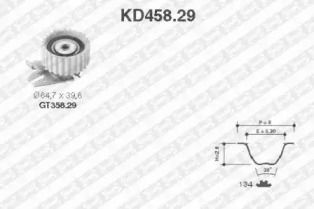 Комплект ременя ГРМ SNR KD458.29.