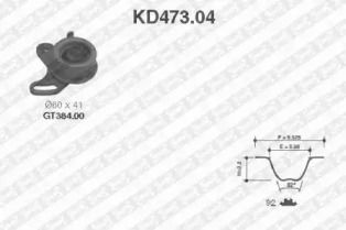 Комплект ременя ГРМ на Hyundai Lantra  SNR KD473.04.