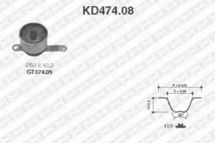 Комплект ремня ГРМ на Хонда Сивик  SNR KD474.08.