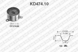 Комплект ременя ГРМ SNR KD474.10.