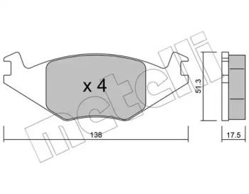 Гальмівні колодки на Фольксваген Поло  Metelli 22-0047-0.