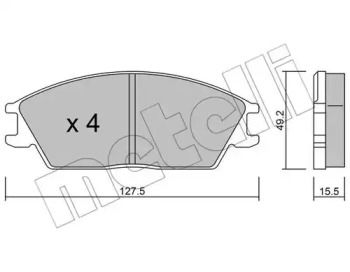 Тормозные колодки на Hyundai Pony  Metelli 22-0081-0.