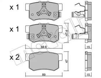 Гальмівні колодки на Honda FR-V  Metelli 22-0173-1.