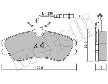 Тормозные колодки на Citroen Xsara  Metelli 22-0217-0.
