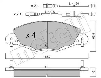 Гальмівні колодки на Citroen C5  Metelli 22-0332-0.