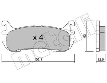 Гальмівні колодки на Mazda MX-5  Metelli 22-0393-0.