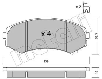 Гальмівні колодки на Mazda E-Serie  Metelli 22-0399-0.