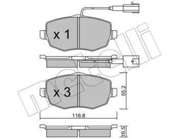 Гальмівні колодки на Lancia Ypsilon  Metelli 22-0528-1.