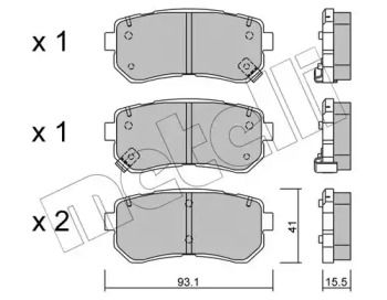 Тормозные колодки на Hyundai IX20  Metelli 22-0725-0.