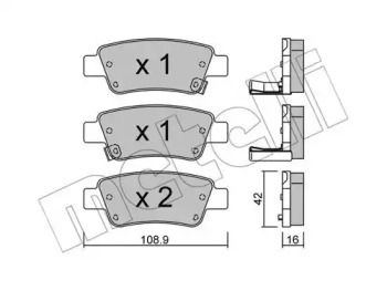 Гальмівні колодки на Honda CR-V 3 Metelli 22-0790-0.