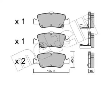 Тормозные колодки на Toyota Corolla 150 Metelli 22-0796-0.