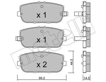 Задние тормозные колодки на Mazda MX-5  Metelli 22-0871-0.