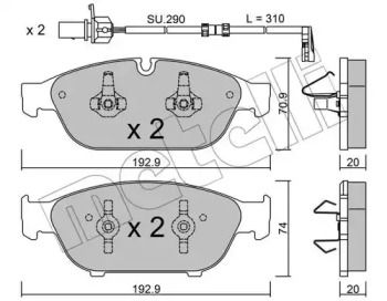 Тормозные колодки на Audi A6 C7 Metelli 22-0953-0K.
