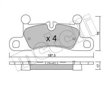 Заднї гальмівні колодки на Porsche Cayenne  Metelli 22-0958-0.