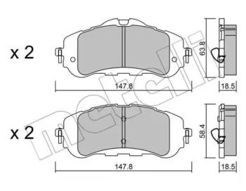 Тормозные колодки на Peugeot 308  Metelli 22-0983-0.