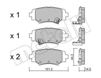 Гальмівні колодки на Mazda 3 BM Metelli 22-0993-0.