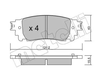 Гальмівні колодки на Lexus NX  Metelli 22-1041-0.