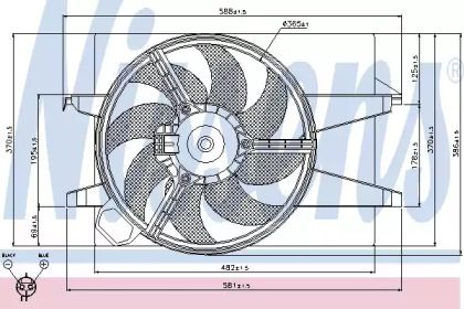 Вентилятор охолодження радіатора на Mazda 2  Nissens 85032.