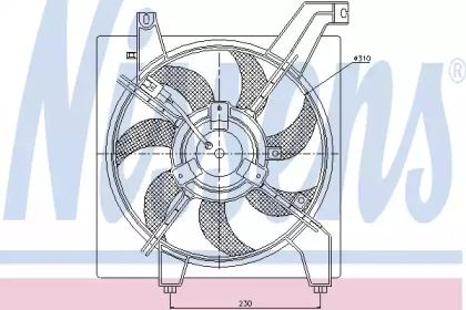 Вентилятор охолодження радіатора на Hyundai Elantra 3 Nissens 85034.