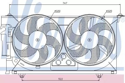 Вентилятор охлаждения радиатора на Пежо Партнер  Nissens 85084.