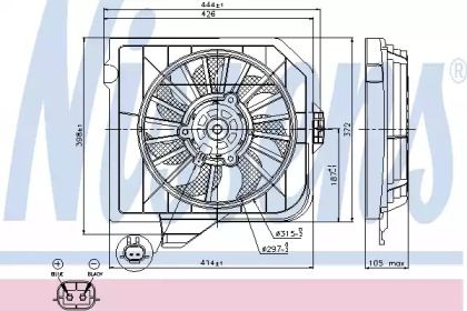 Вентилятор охолодження радіатора на Chrysler Voyager  Nissens 85090.
