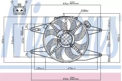 Вентилятор охлаждения радиатора на Alfa Romeo 147  Nissens 85105.