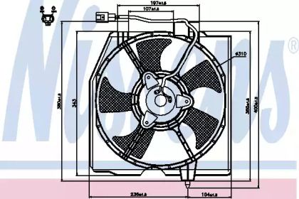Вентилятор охолодження радіатора на Мазда 323  Nissens 85224.