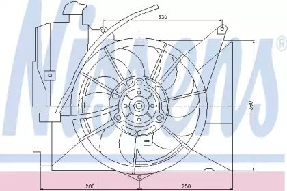 Вентилятор охлаждения радиатора на Тайота Ярис  Nissens 85227.