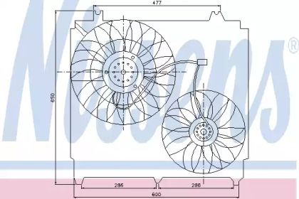 Вентилятор охлаждения радиатора на Киа Соренто  Nissens 85271.