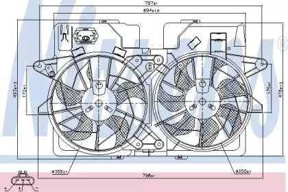 Вентилятор охолодження радіатора на Mazda Tribute  Nissens 85278.
