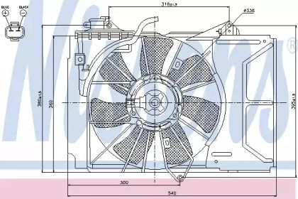 Вентилятор охлаждения радиатора на Toyota Yaris  Nissens 85328.