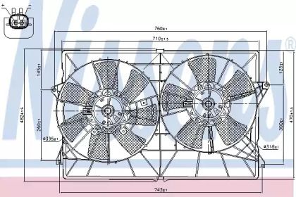 Вентилятор охлаждения радиатора на Chrysler Pacifica  Nissens 85393.