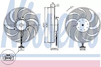 Вентилятор охлаждения радиатора на Сеат Леон  Nissens 85545.