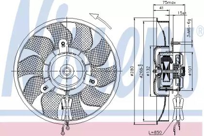 Вентилятор охолодження радіатора на Audi A6 C4 Nissens 85548.