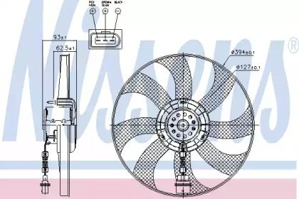 Вентилятор охолодження радіатора на Шкода Фабія 2 Nissens 85549.