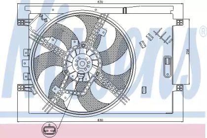Вентилятор охлаждения радиатора на Fiat Grande Punto  Nissens 85563.
