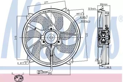 Вентилятор охолодження радіатора на Lancia Phedra  Nissens 85606.