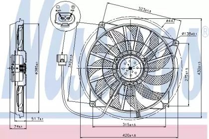 Вентилятор охлаждения радиатора на Audi A4 B8 Nissens 85637.