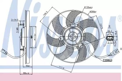 Вентилятор охлаждения радиатора на Шкода Октавия А5  Nissens 85680.