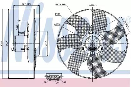 Вентилятор охлаждения радиатора на Volkswagen Sharan  Nissens 85698.
