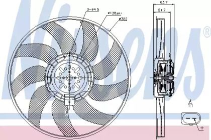 Вентилятор охлаждения радиатора Nissens 85728.
