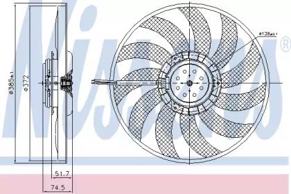Вентилятор охлаждения радиатора на Ауди A4 Б7 Nissens 85743.