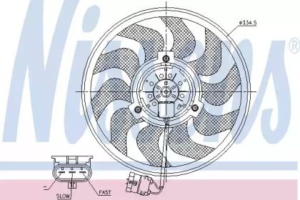 Вентилятор охолодження радіатора на Опель Зафіра B Nissens 85755.