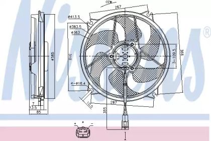 Вентилятор охлаждения радиатора на Citroen C4  Nissens 85790.