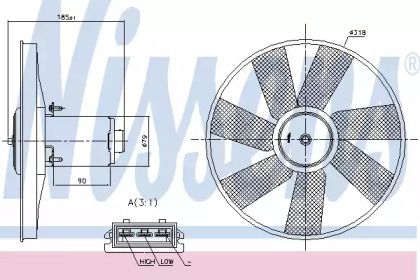 Вентилятор охолодження радіатора на Фольксваген Пассат Б3, Б4 Nissens 85838.