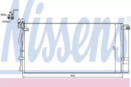 Радиатор кондиционера Nissens 940250.